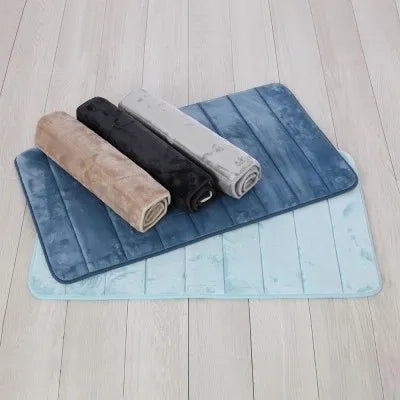 Tappeto bagno 100% poliestere 45x75 grigio antiscivolo  Memo