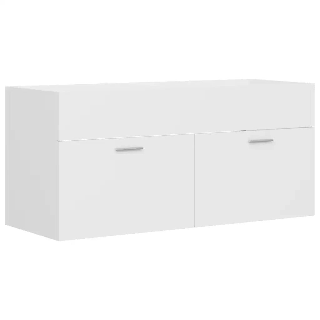 Set Mobili da Bagno 2 pz Bianco in Legno Multistrato 804809