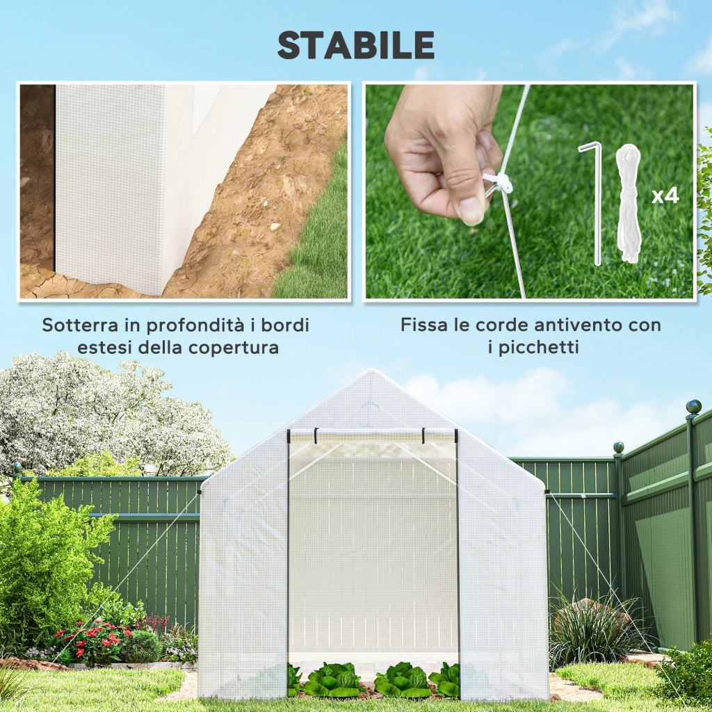 Serra da Giardino ¨C Minimal ¨C Acciaio e PE, Bianco, 2x3x2 m