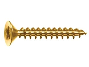 VITI PANEL-VIT TESTA SVASATA PIANA ACCIAIO OTTONATO- - ø mm.4x40 - 500 pezzi MUSTAD
