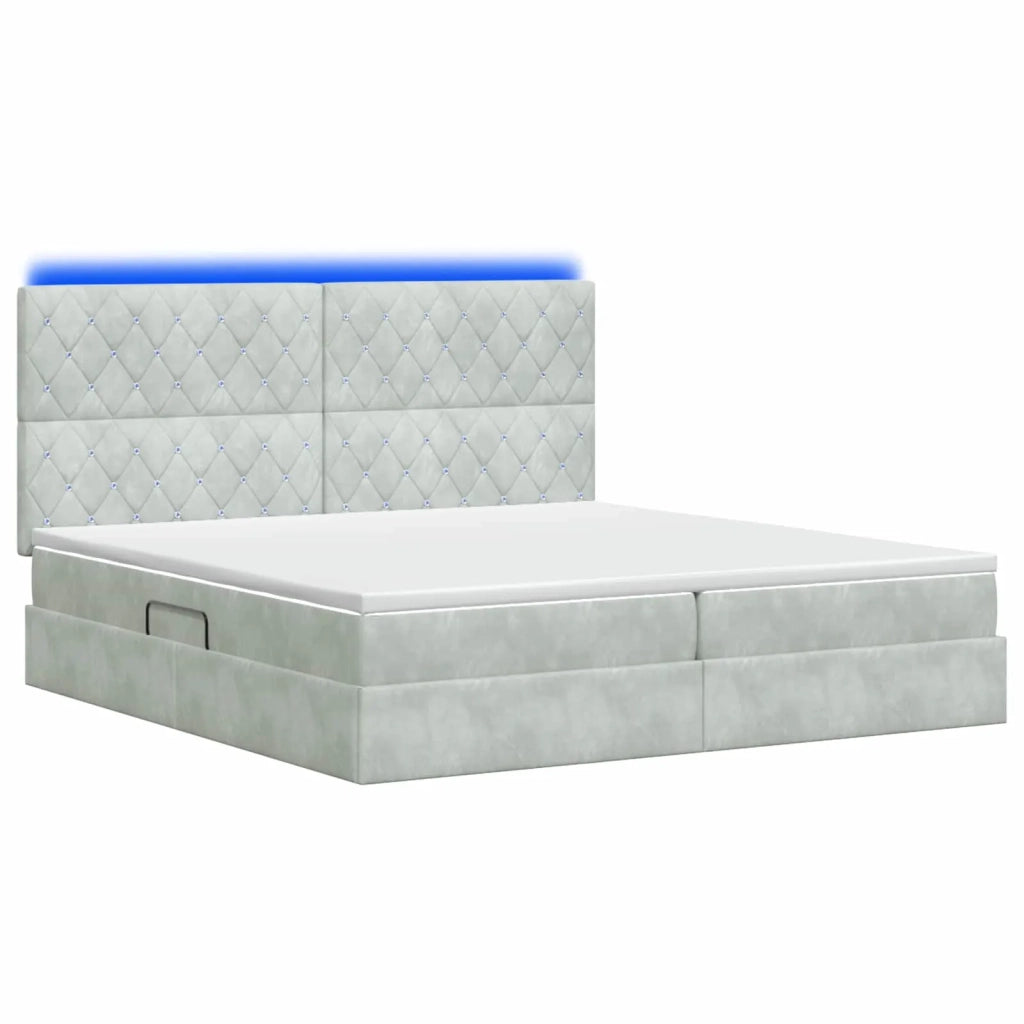 Letto con contenitore LED e materasso Grigio Chiaro 3460092