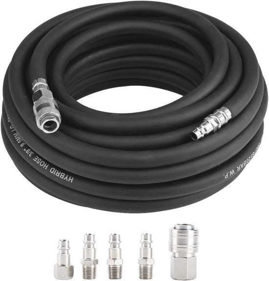 Serpentino in gomma da 15 metri con connessione rapida a 5 parti e 300 PSI