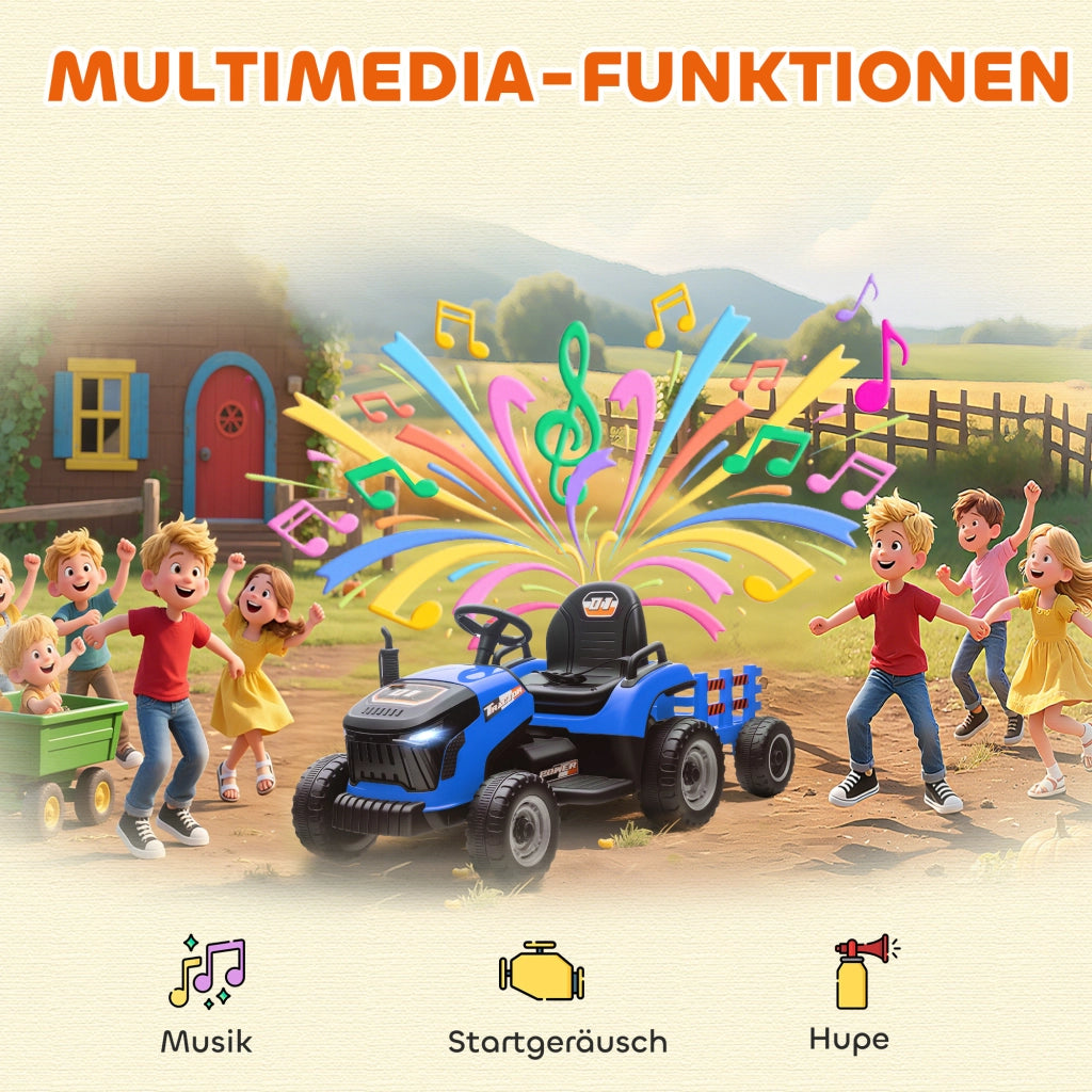 Trattore Elettrico per Bambini con Telecomando ¨C Xylo ¨C 3-8 Anni Blu