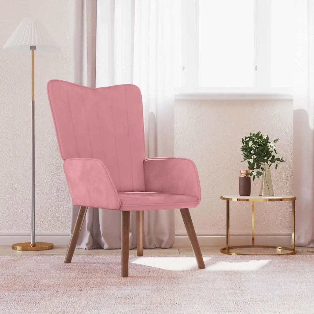 Poltrona Relax Rosa in Velluto 327659