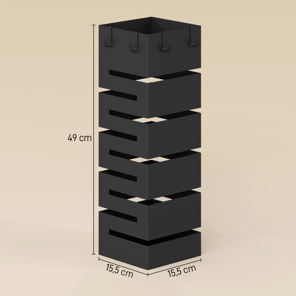 Portaombrelli ¨C Minimal ¨C Nero, Acciaio, 8 Posti