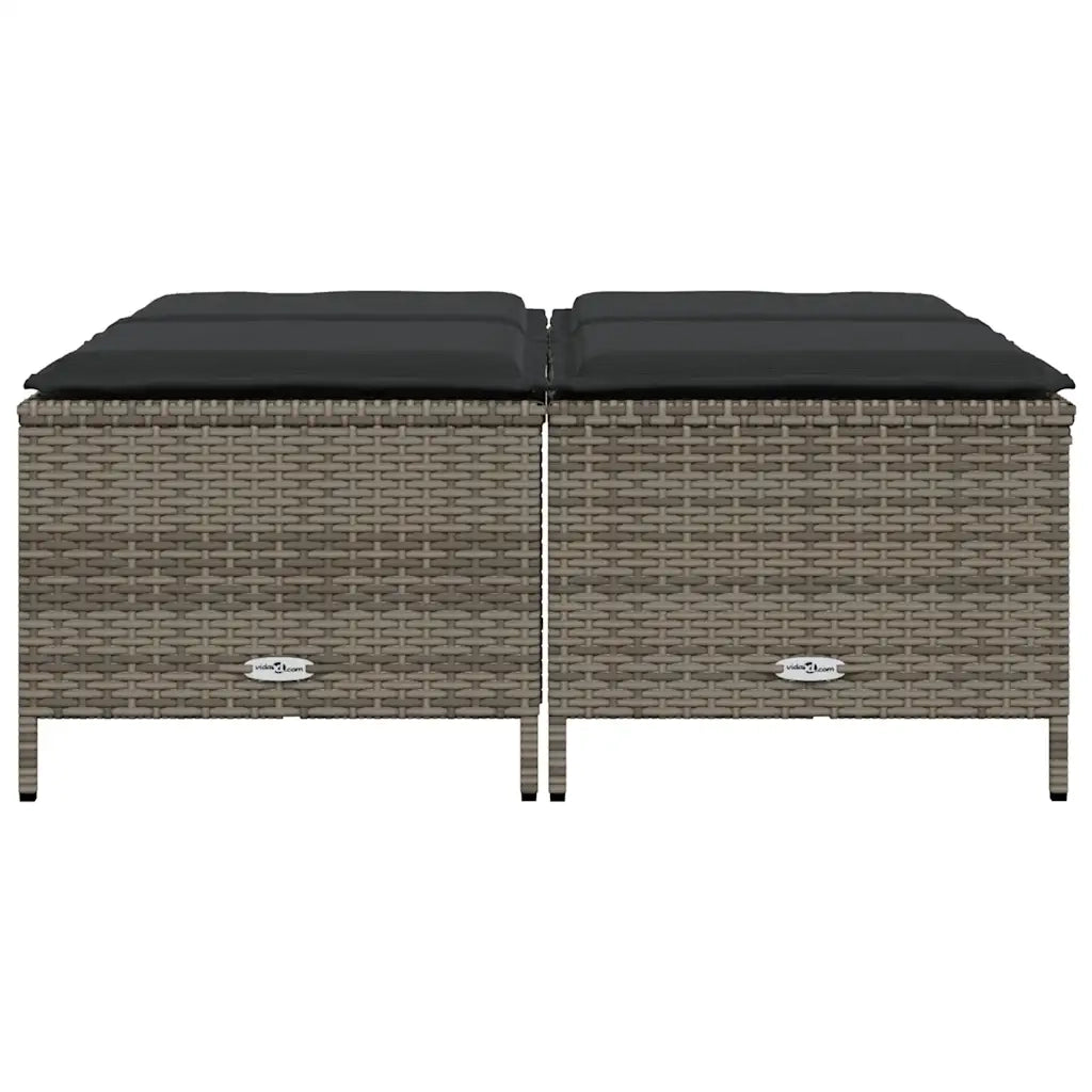 Sgabelli da Giardino con Cuscini 4 pz Grigi in Polyrattan CFW1067806