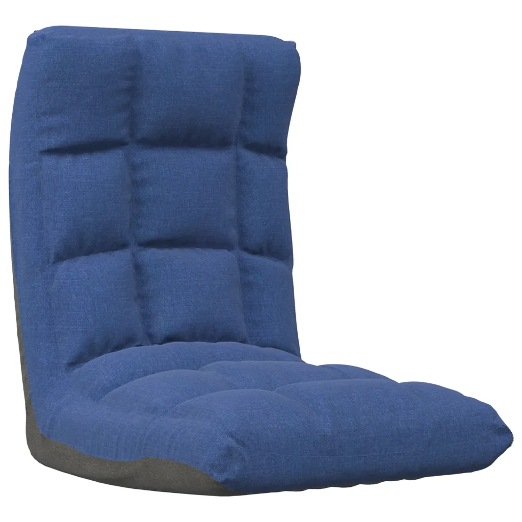 Sedia a Sdraio da Terra Pieghevole Blu in Tessuto 336588