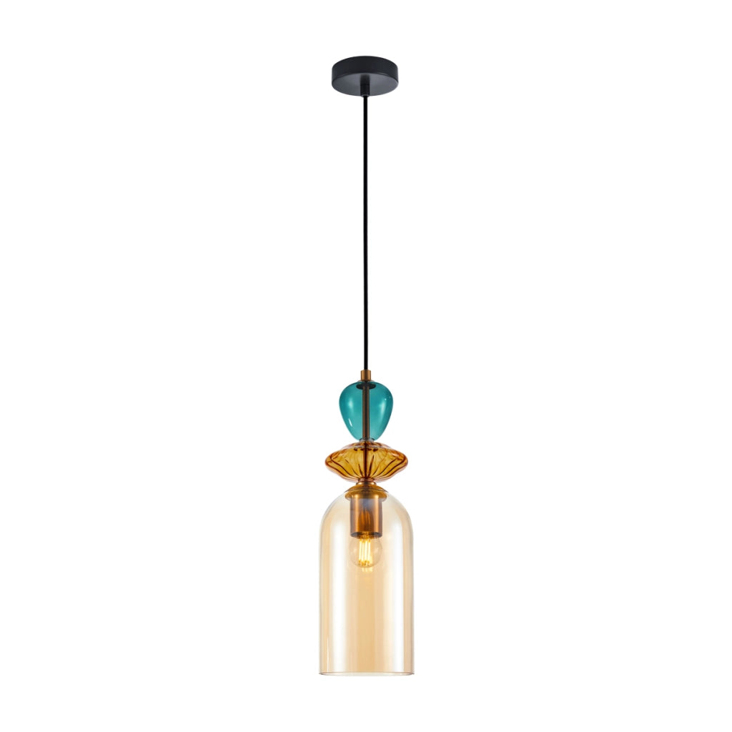 Sospensione Italux Busco Ø12 vetro multicolor E27 1 luce