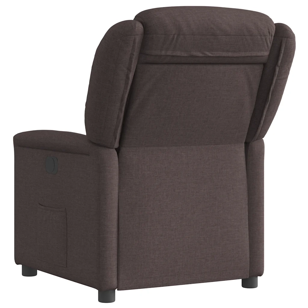 Poltrona Reclinabile Marrone Scuro in Tessuto 4015601