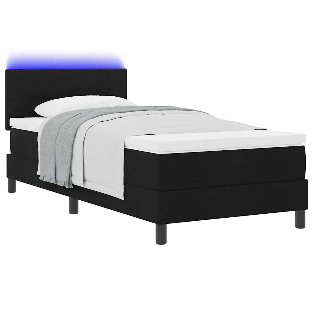 Letto a molle con materasso con led Nero 80 x 200 cm Tessuto 3342165