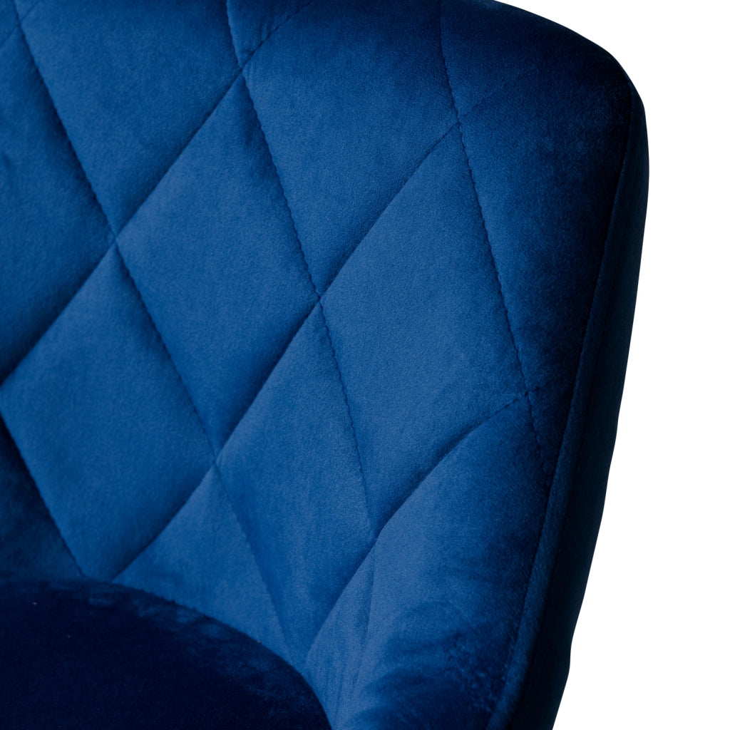 Set di 2 sgabelli da bar in velluto blu ROBIN