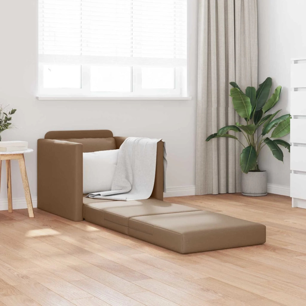 Divano letto | Sof¨¤ letto | Letto singolo 60cm Cappuccino Pelle Artificiale