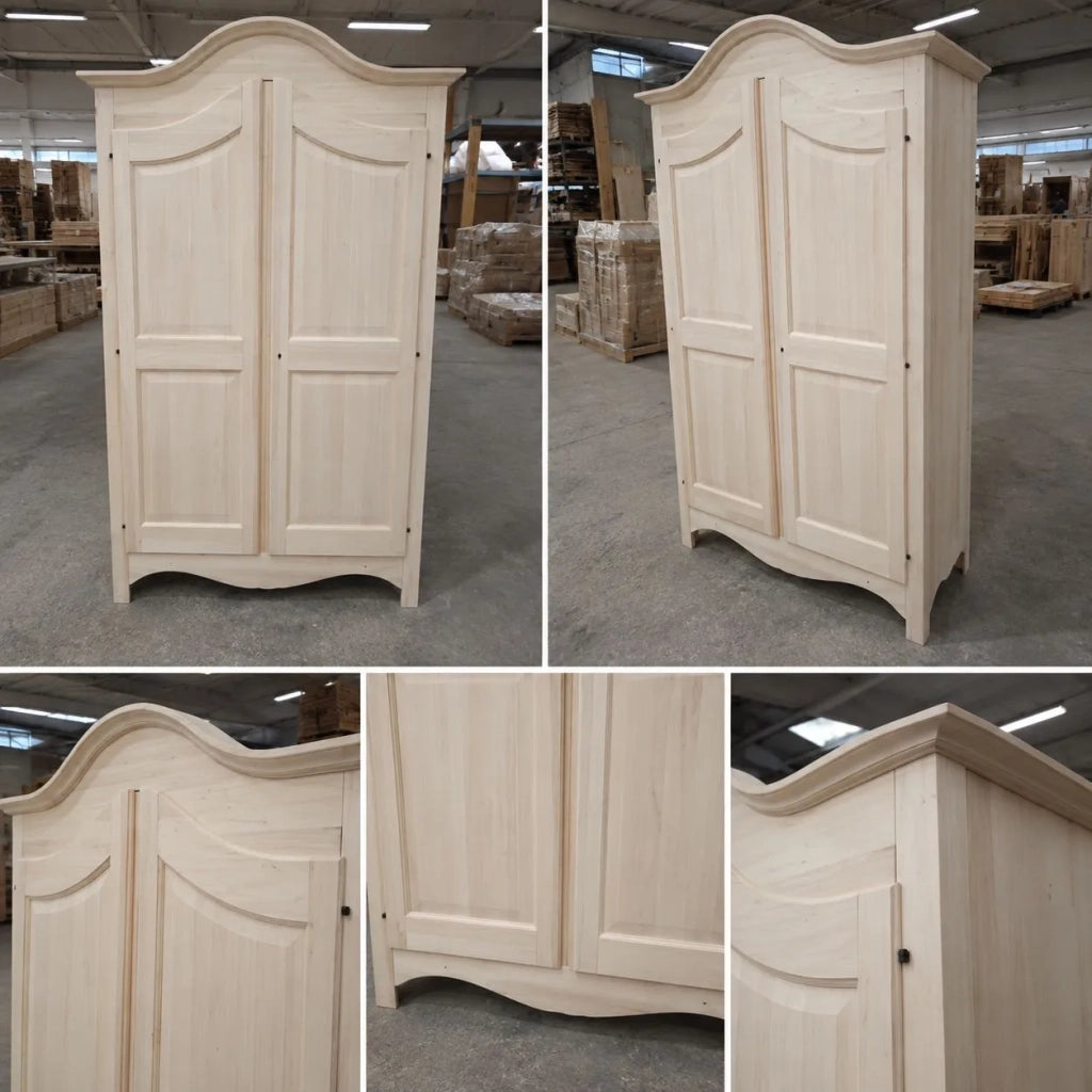 Armadio classico 2 porte legno grezzo 125x61x200 (922) - Mobili 2G