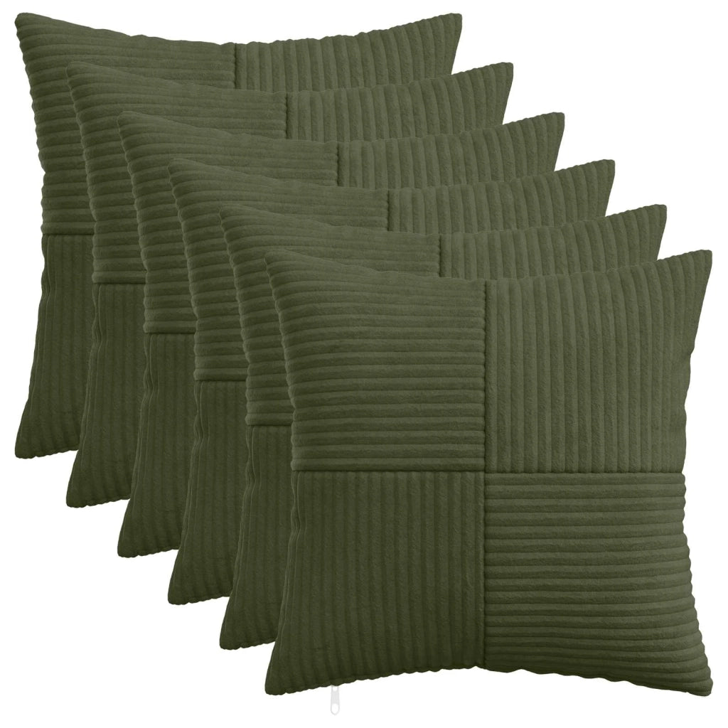 Federa 6 pcs ALMELO Verde 50 x 50 cm corduroy 914924