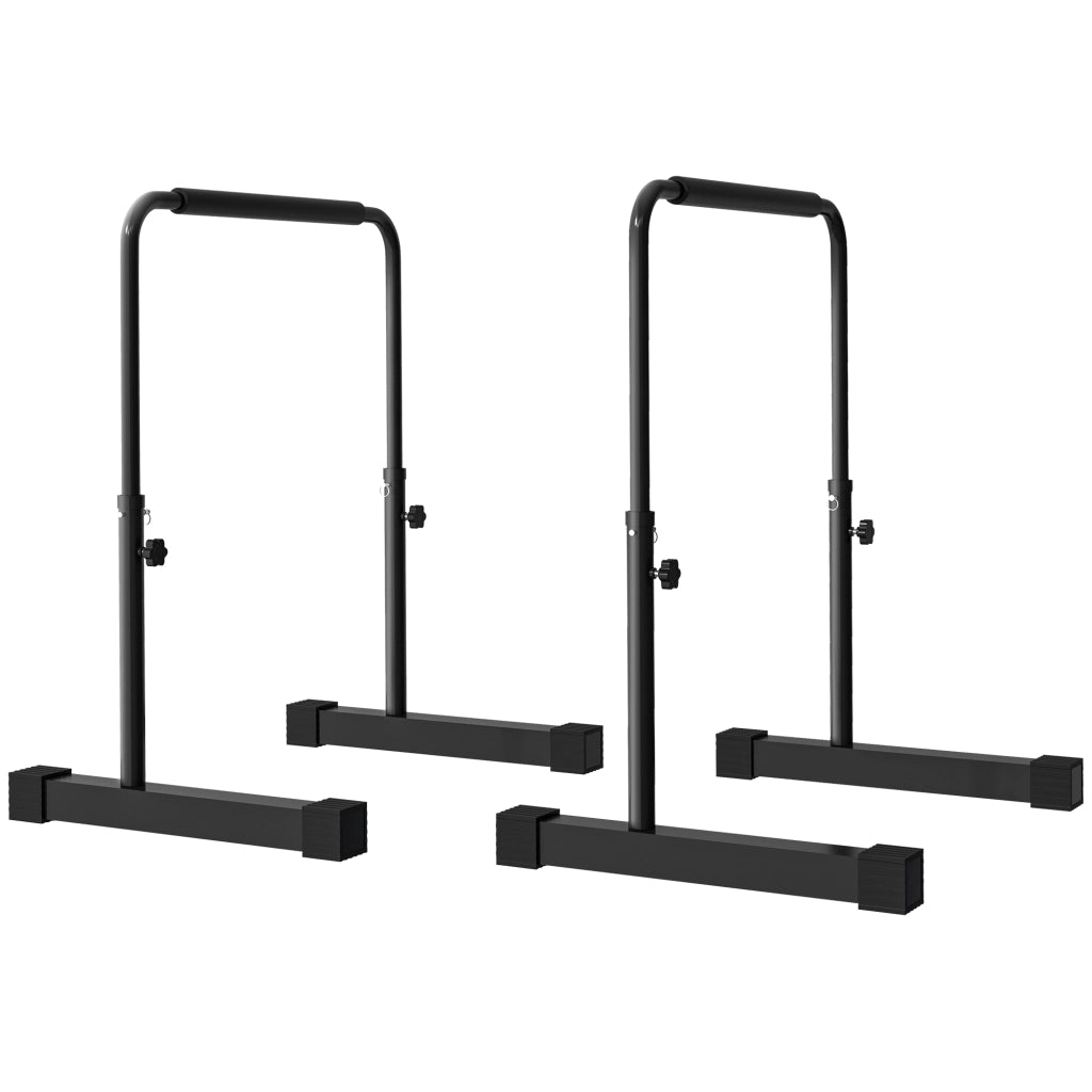 Set 2 Barre per Dip ¨C Minimal ¨C Acciaio Nero, 70x50x80-105 cm