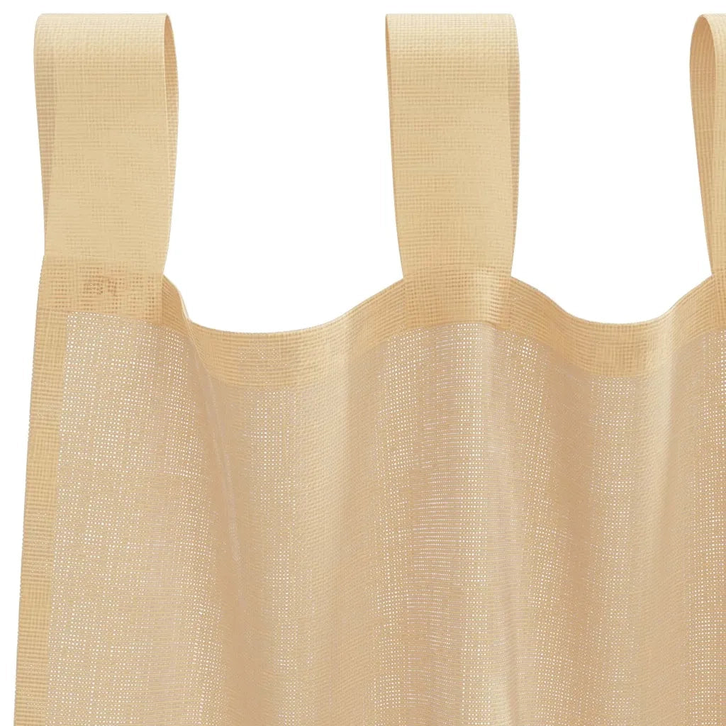 Tende in Voile con Tasche per Aste 2 pz Sabbia