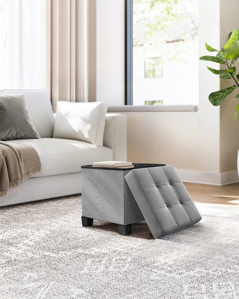 Valora PUFA - LSF014G02 Pouf contenitore grigio chiaro per camera da letto