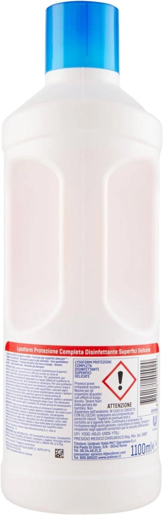 LYSOFORM LIQUIDO PER PAVIMENTI 1,1 LT DISINFETTA E PULISCE PER SUPERICI DELICATE