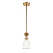 Lampada sospensione STARING Elstead oro vetro trasparente E27