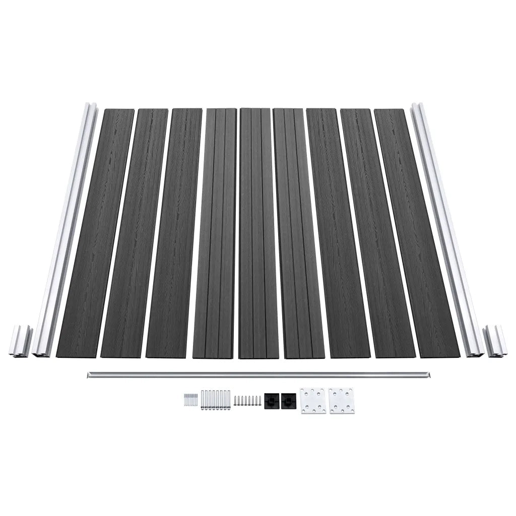 Set Pannelli di Recinzione in WPC 1737x186 cm Nero cod mxl 19169