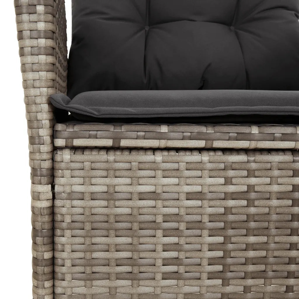 Set da Pranzo da Giardino 9 pz con Cuscini in Polyrattan Grigio 3213232