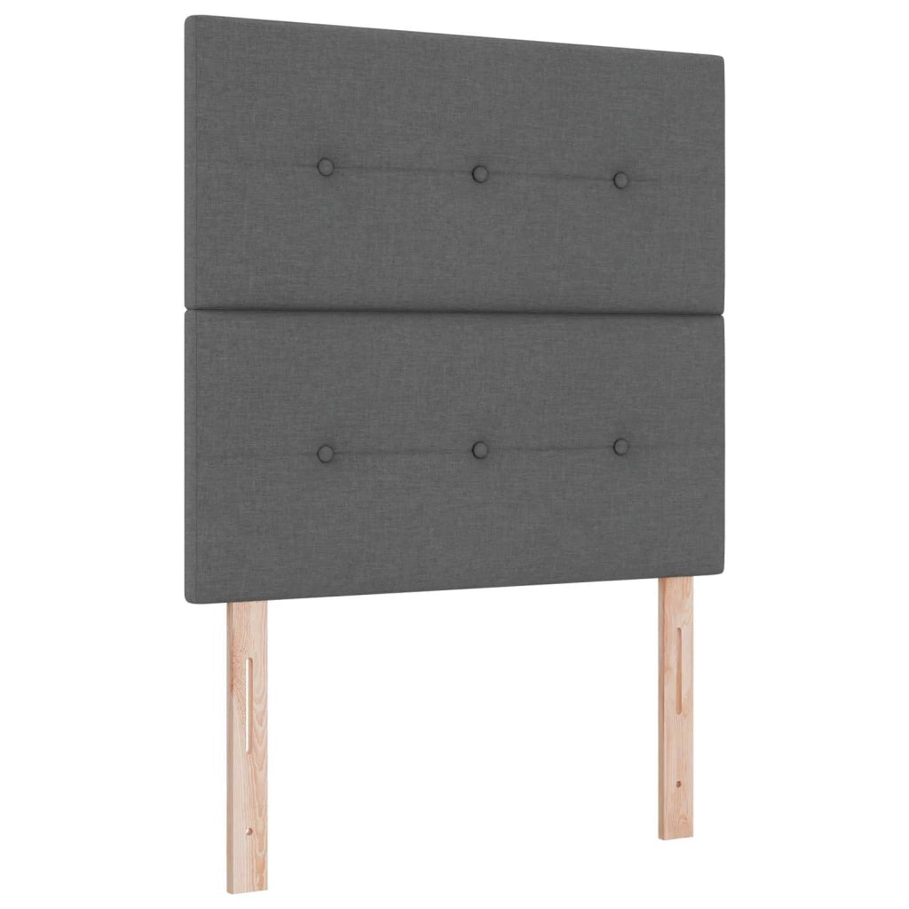 Letto Box Spring LED con Materasso Grigio Scuro 120 x 200 cm 3455578