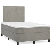 Letto a Molle Materasso e LED Grigio Chiaro 120x190 cm Velluto 3270299