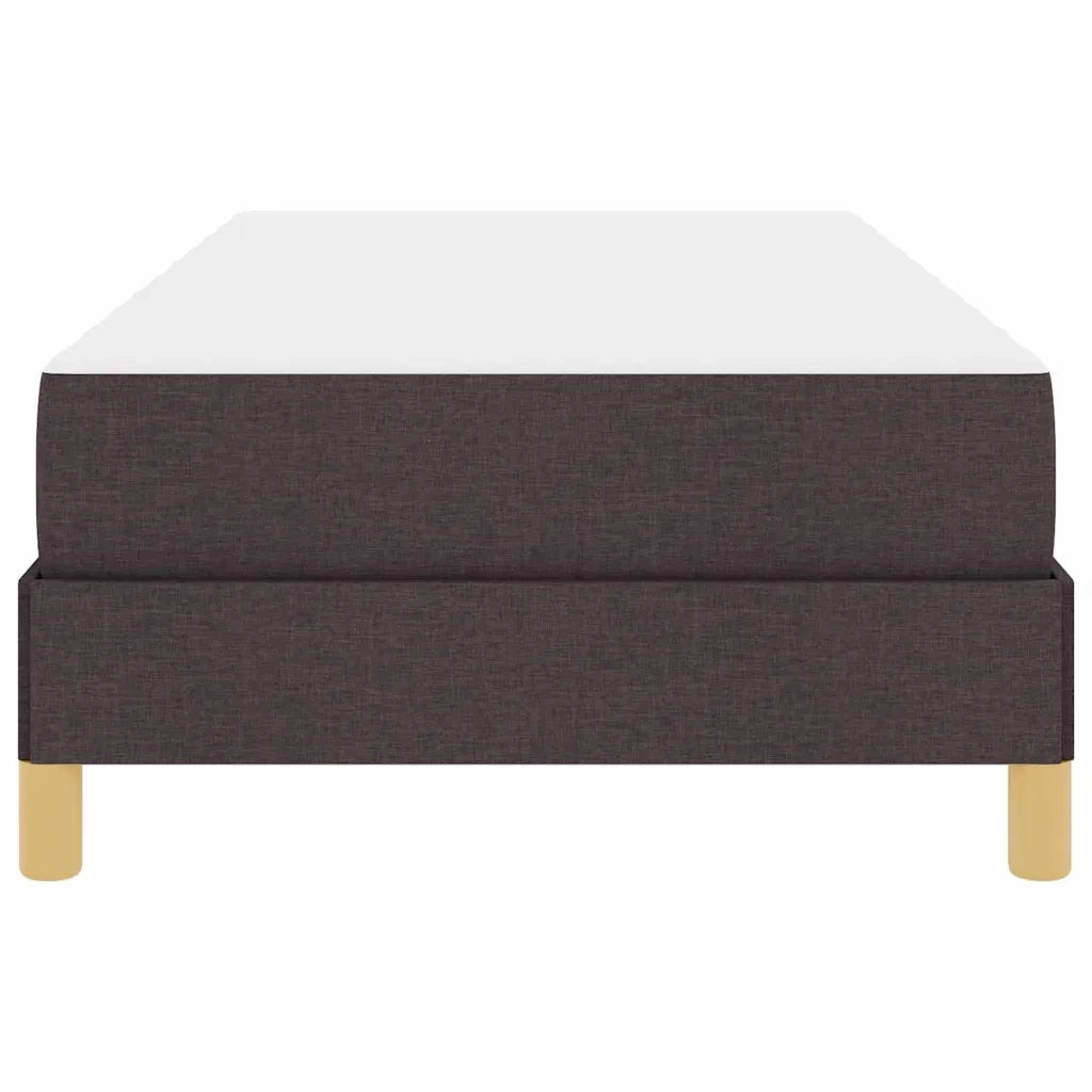 Letto a molle con materasso Marrone Scuro 100 x 200 cm Tessuto