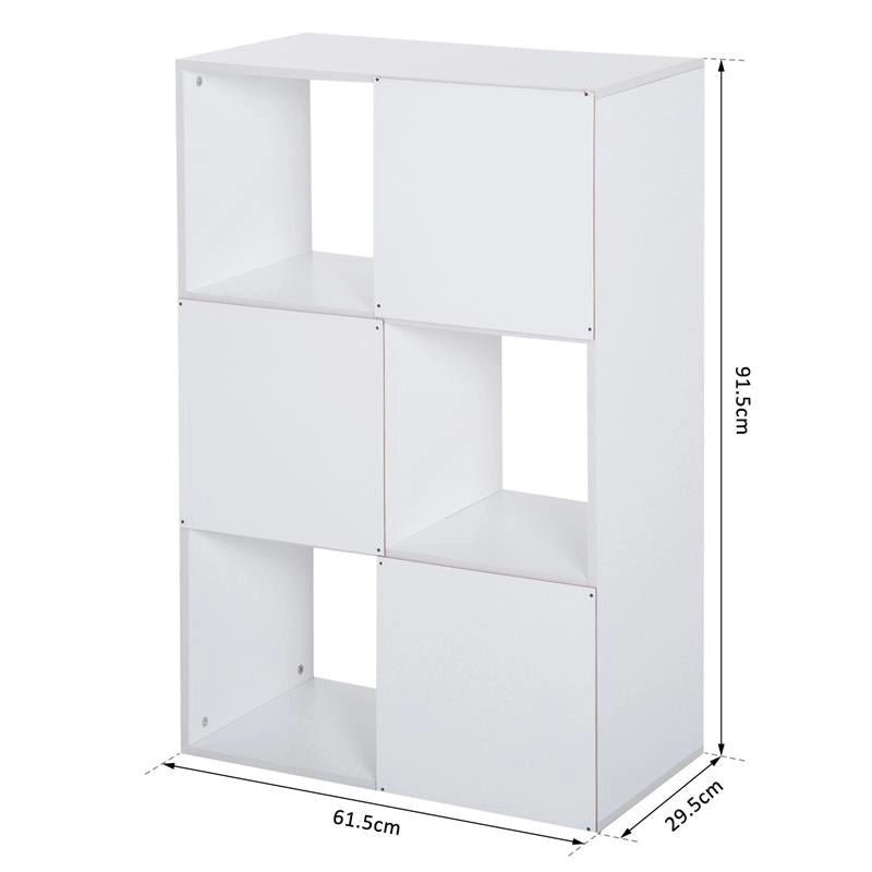 LIBRERIA CON 6 SCOMPARTI CUBO 91.5 X 29.5 X 61.5 CM BIANCA