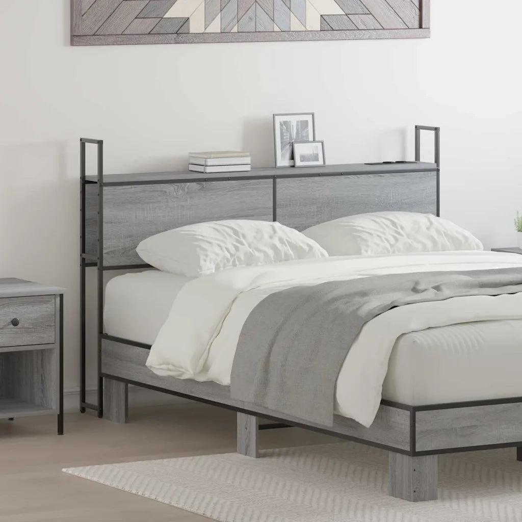 Testiera con Stazione di Carica e Storage Grigio sonoma 859803
