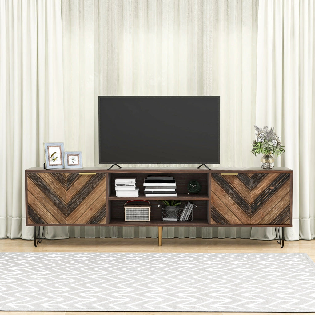 Cassettiera per TV Natural; truciolare; lunghezza 155 cm