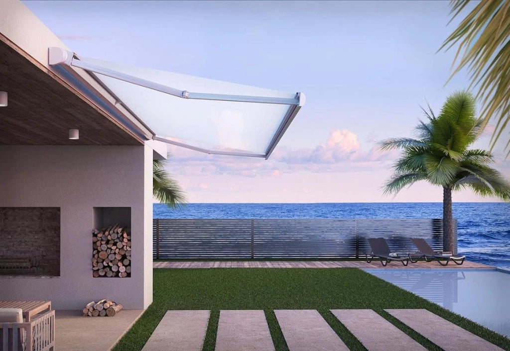 Tenda da Sole a Bracci Estensibili a Scomparsa Totale Tempotest Para' - Colore Bianco 15 - Largh. 3,60 x Sporgenza 1,85 - Att. Par. Arg. DX
