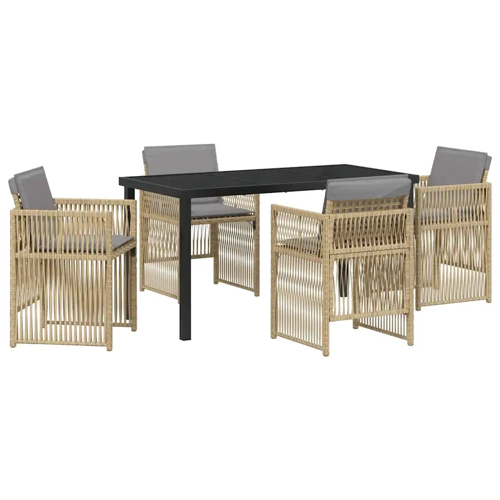 Set da Pranzo per Giardino 5 pcs Beige