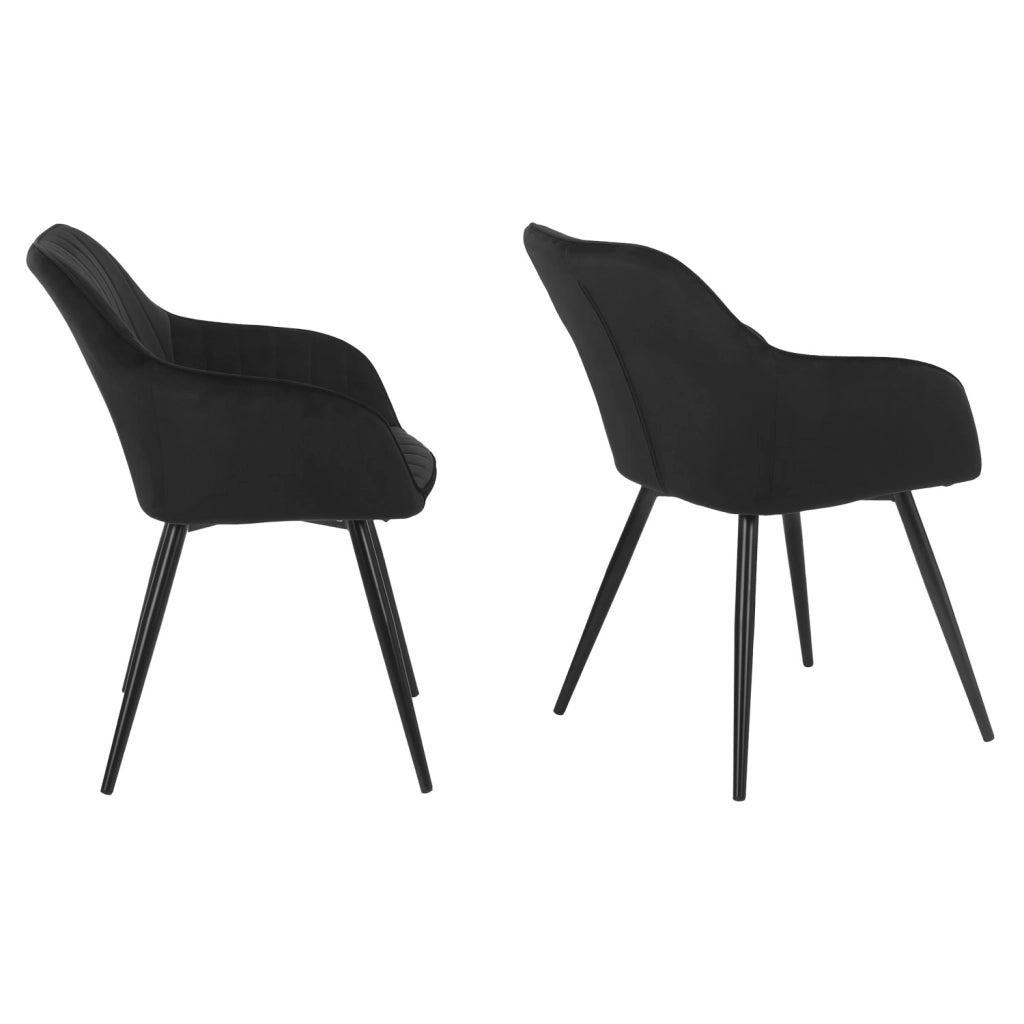 Sedia BERTILLE in velluto nero