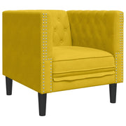 Poltrona | Sedia Relax Chesterfield Gialla in Velluto
