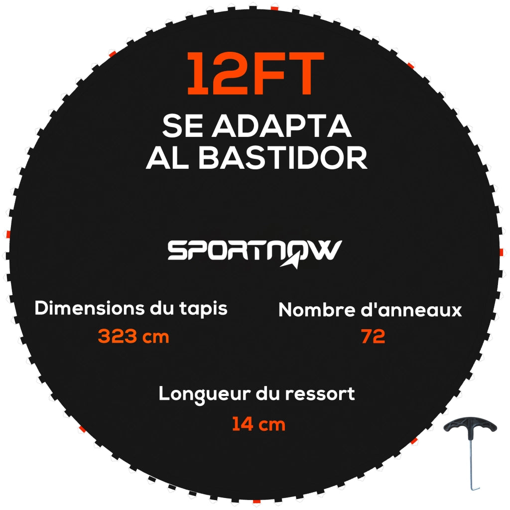 Tappeto di rimbalzo per trampolino ¨C Xylo ¨C ? 3,7 m, molle 14 cm