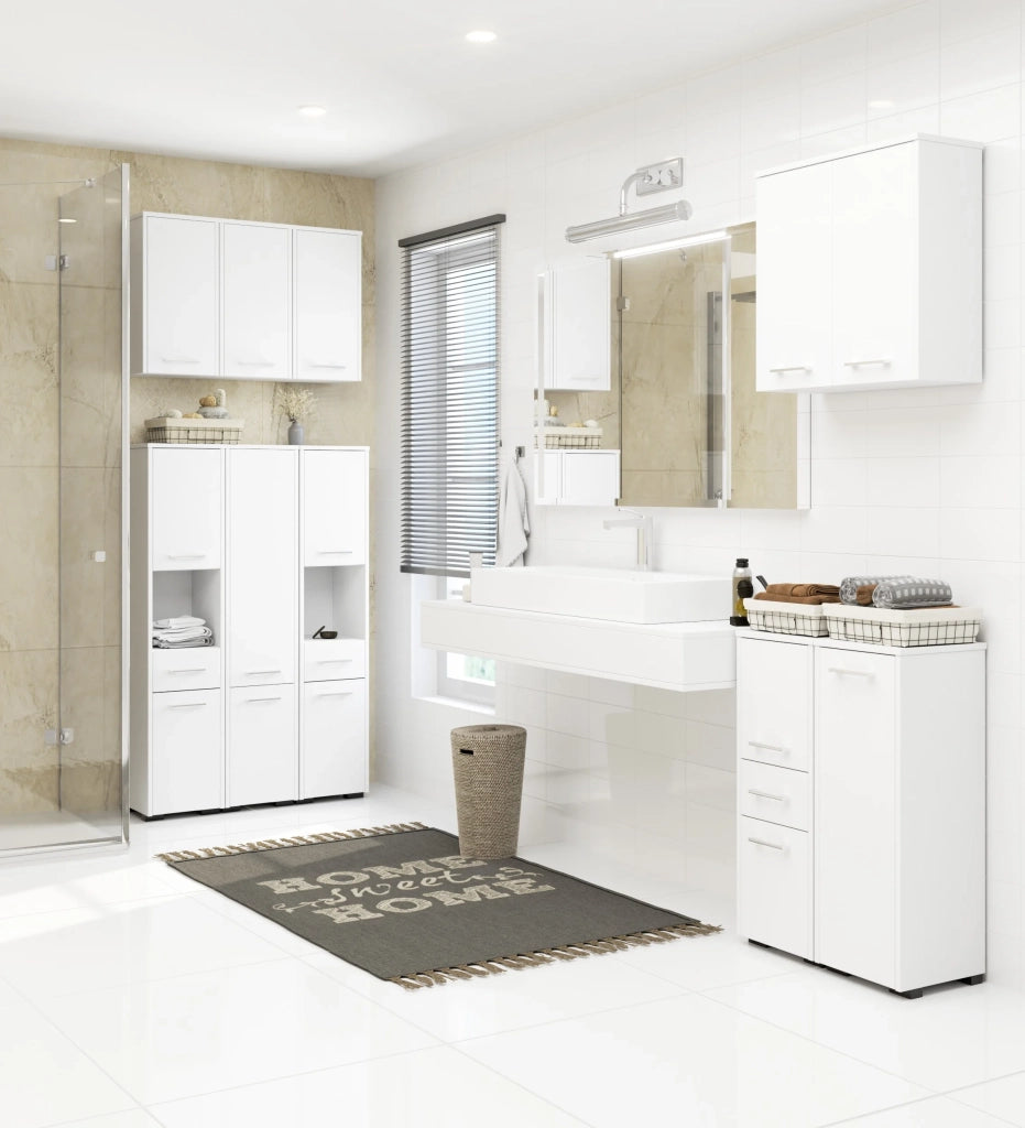 Mobile bagno sospeso AKORD FIN Bianca 60 cm 2 ante 60x22,5x60 cm