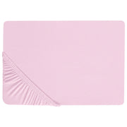 Lenzuolo con angoli cotone rosa pastello 160 x 200 cm con bordi elastici modello classico a tinta unita camera da letto classica