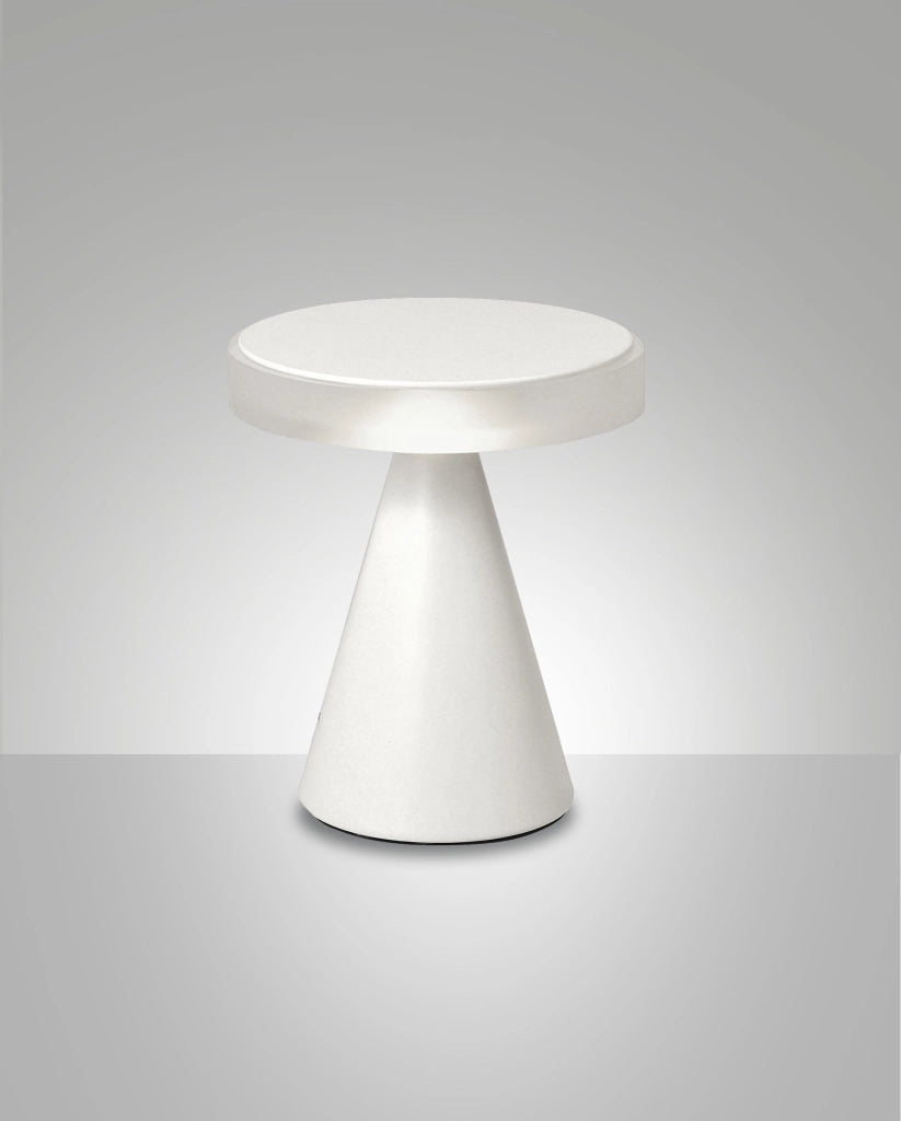 Lampada da Tavolo LED Fabas Luce Neutra 8W 750lm 3000K, Struttura Metallo e Metacrilato con Regolazione a Tocco, Colore Bianco - Fabas Luce