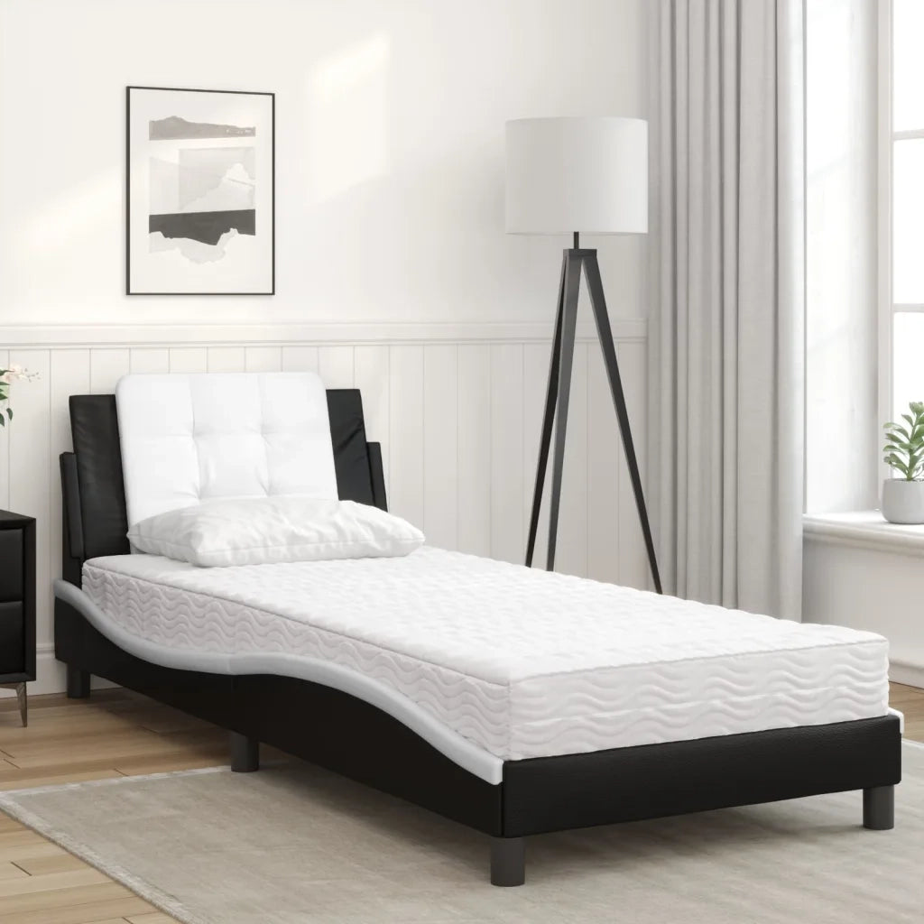 Giroletto senza Materasso Zadar Nero e Bianco 90x190 cm in Similpelle