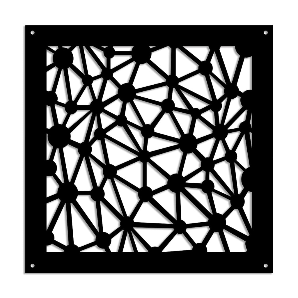 ATOM - Pannello in PVC traforato - Parasole Colore: nero, Misura: 48x48 cm
