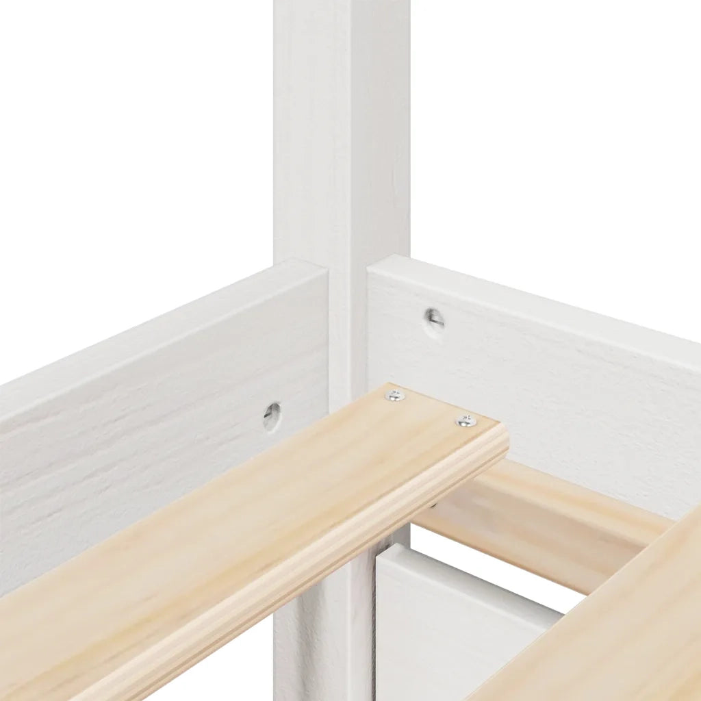 Letto senza Materasso-Struttura Letto Bianco 120x190 cm Legno Massello di Pino 125763