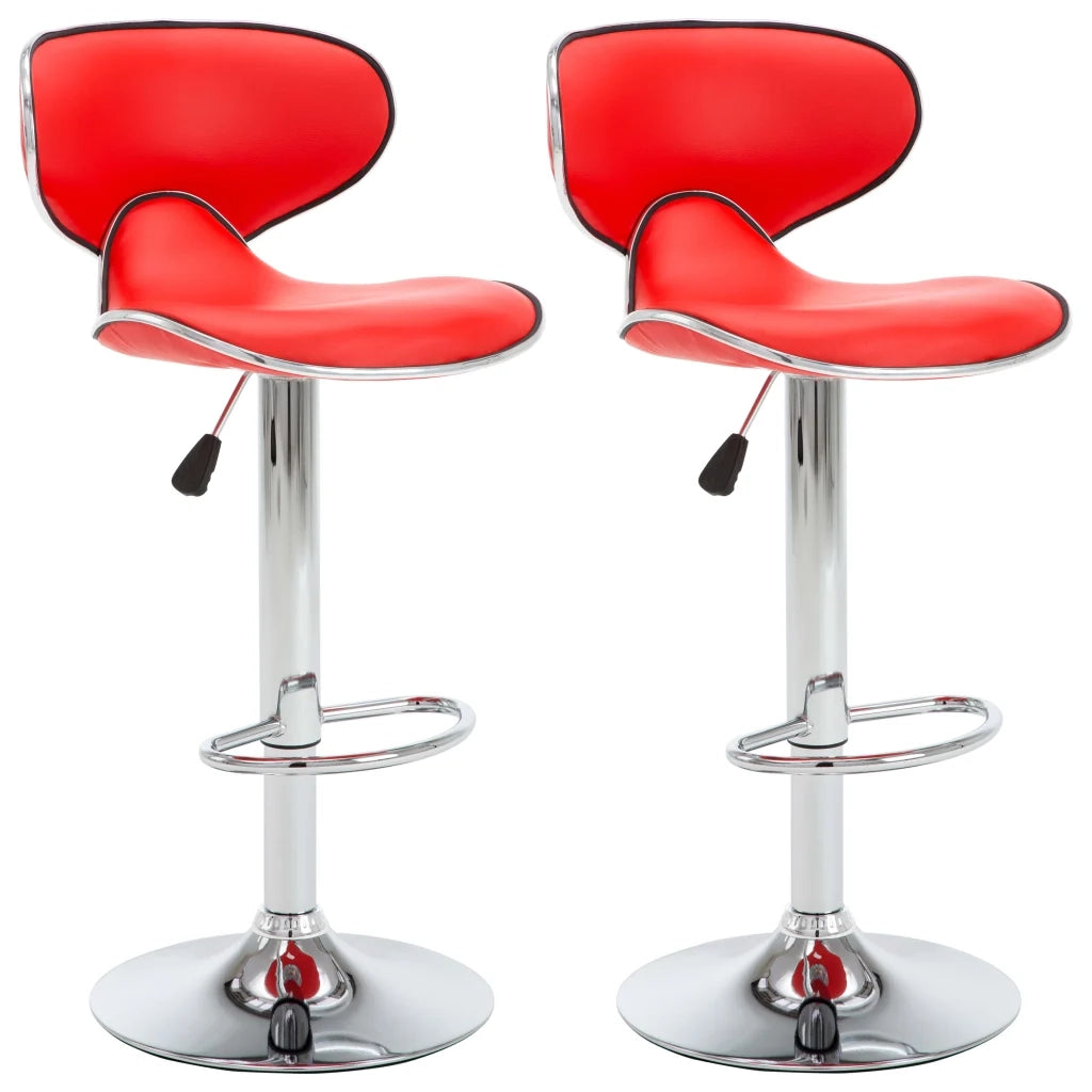 323645  Bar Stools 2 pcs Red Faux Leather 323645