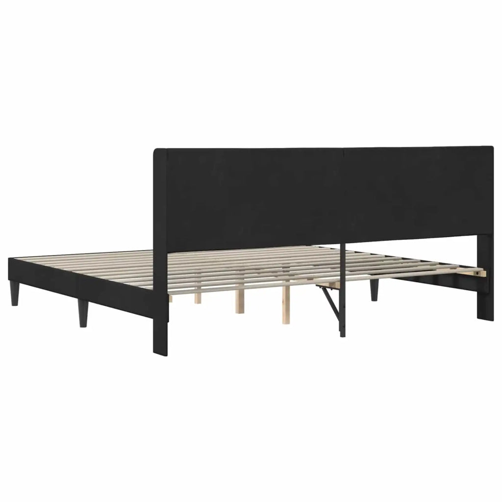 Struttura del letto con testiera Nero 180 x 200 cm Velluto 42027525