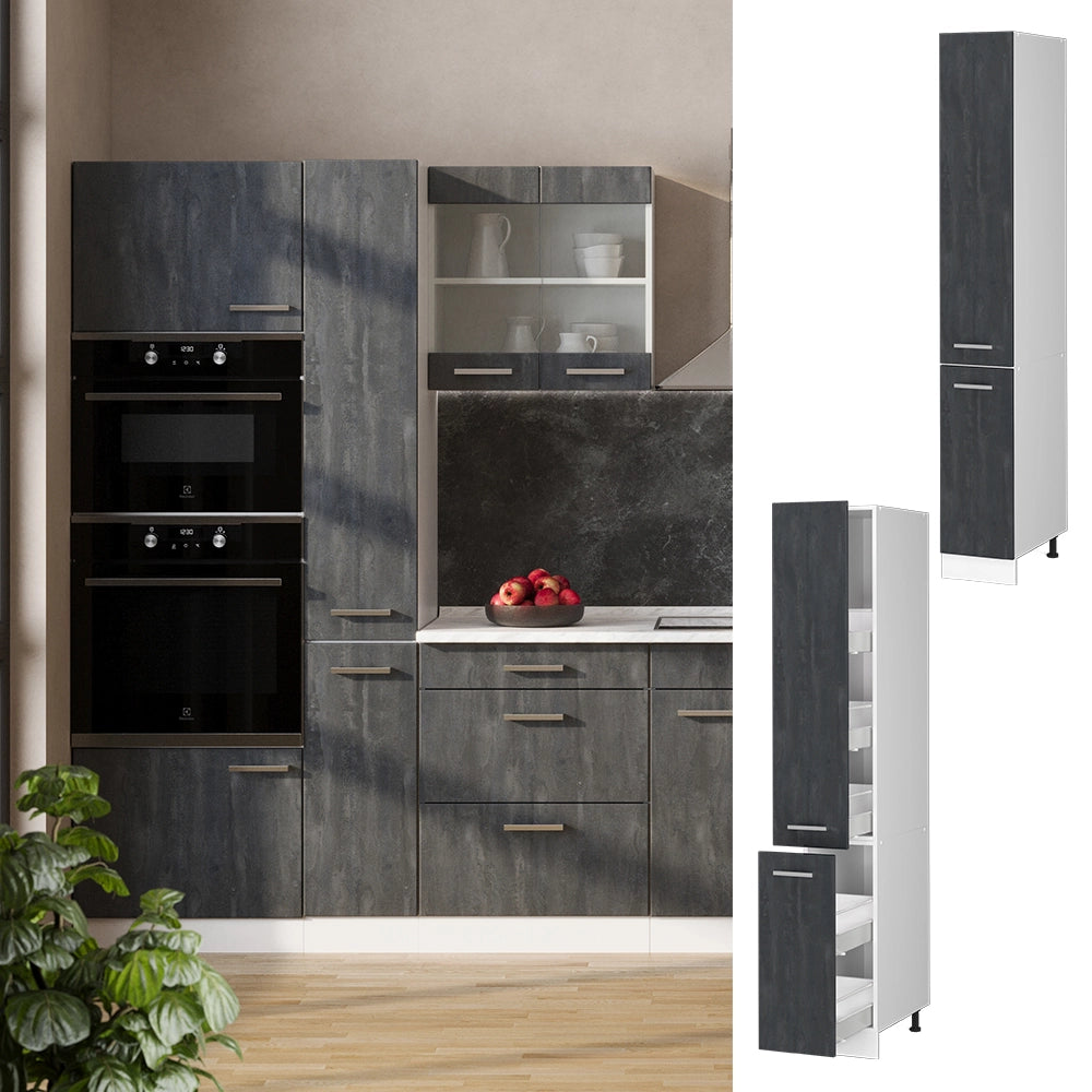 Vicco Armadio da farmacia Calcestruzzo nero 30 cm
