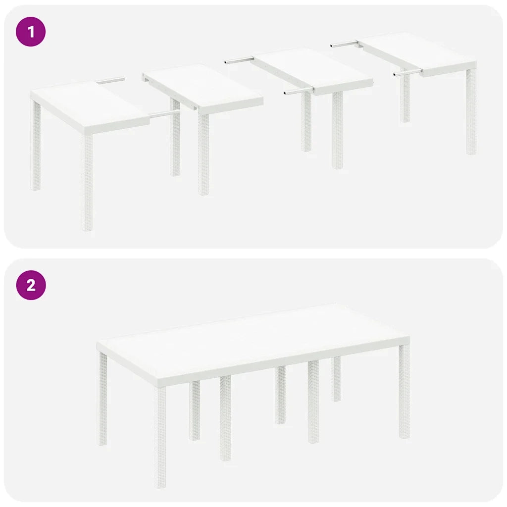 Set da Pranzo per Giardino 7 pcs Bianco Polipropilene 3378726
