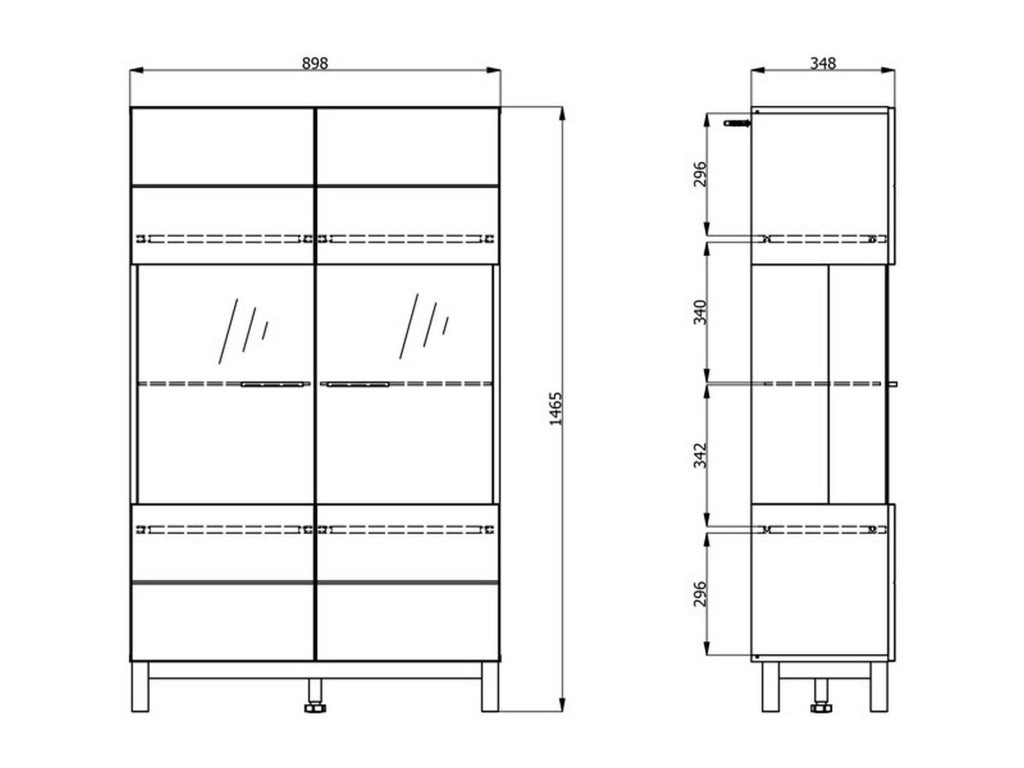 Mobile Espositore Talla, Vetrina 6 Ripiani, 90x35x146.5h cm Beige