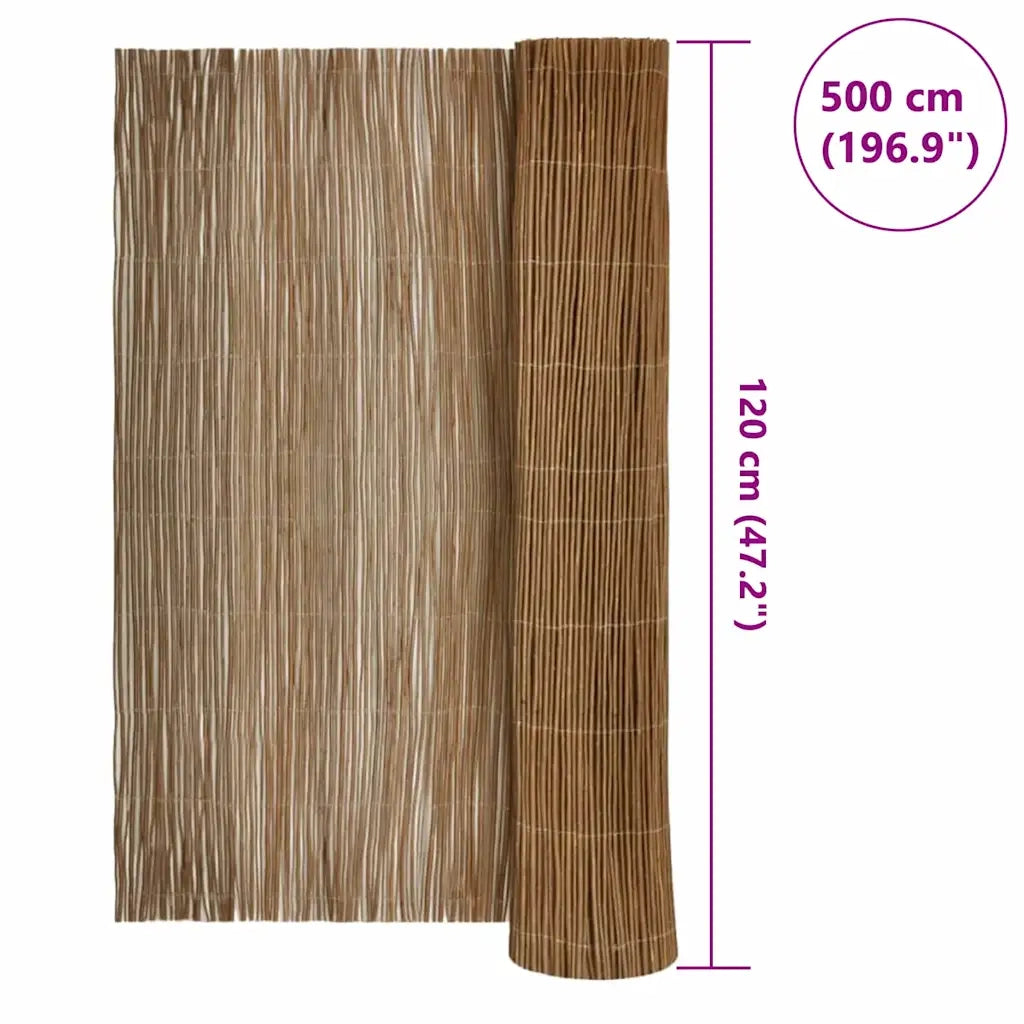 Recinzione da Giardino | Recinzione in Willows Naturale 120 x 500 cm Salice