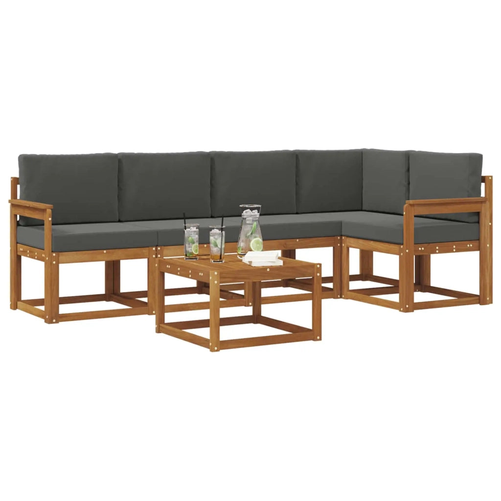 Set di divani da esterno con cuscino 6 pcs Naturale e Antracite 3366420