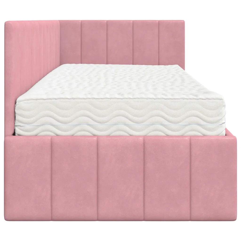 Struttura Letto Angolare con Materasso 2 pcs Grigio Velluto 3393841